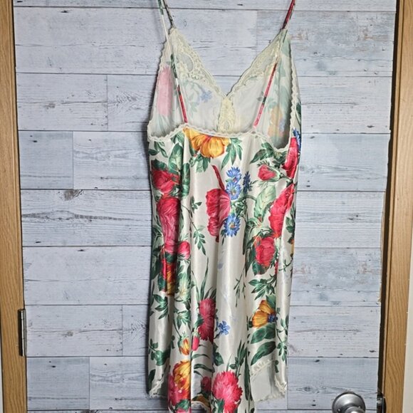Vintage Deena Floral Lace Trim Slip Dress Sz M - Picture 2 of 11
